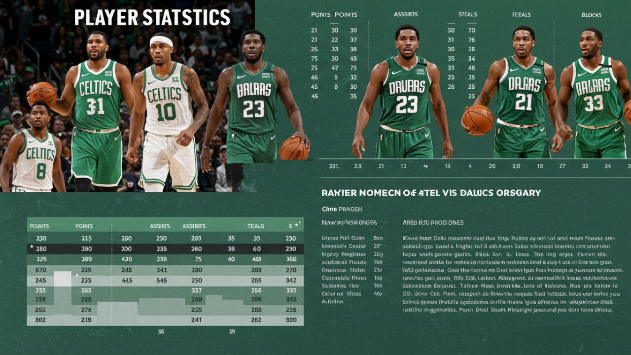 Celtics vs Dallas Mavericks Match Player Stats