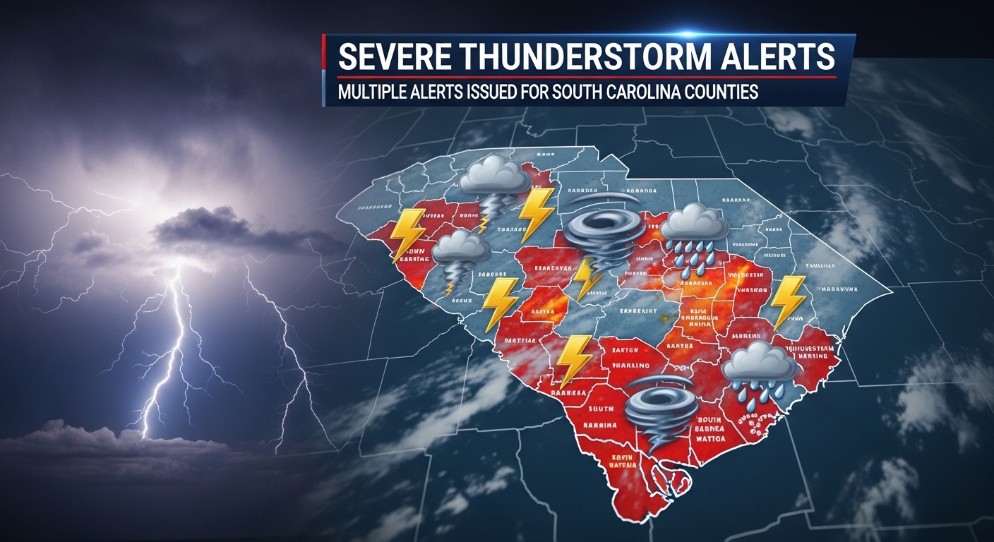 Multiple Severe Thunderstorm Alerts Issued for South Carolina Counties